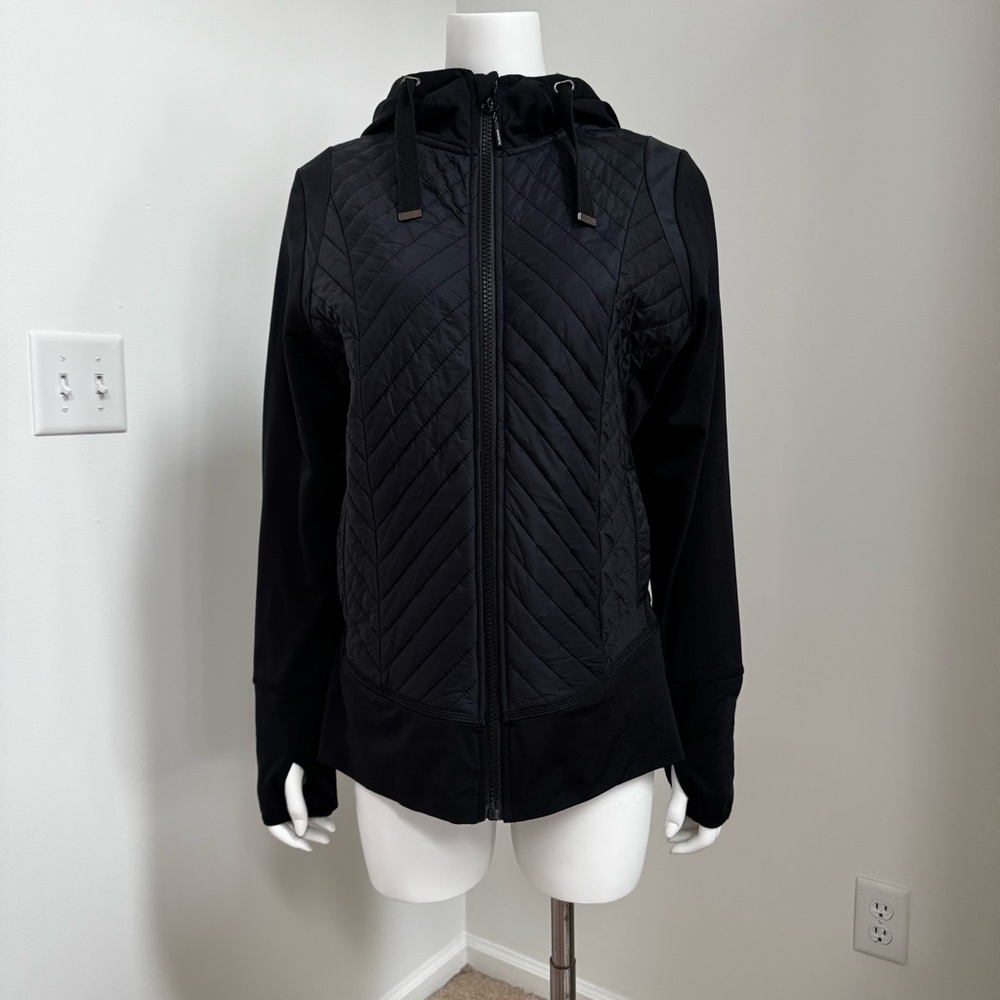 Mondetta Black Quilted Hooded Jacket